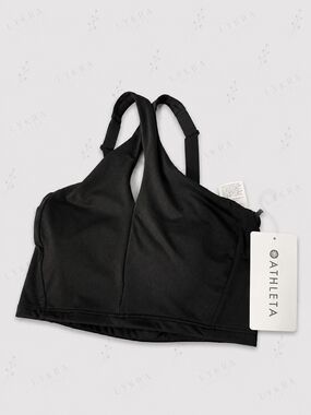 Athleta Black Twist-Front Support Sports Bra
